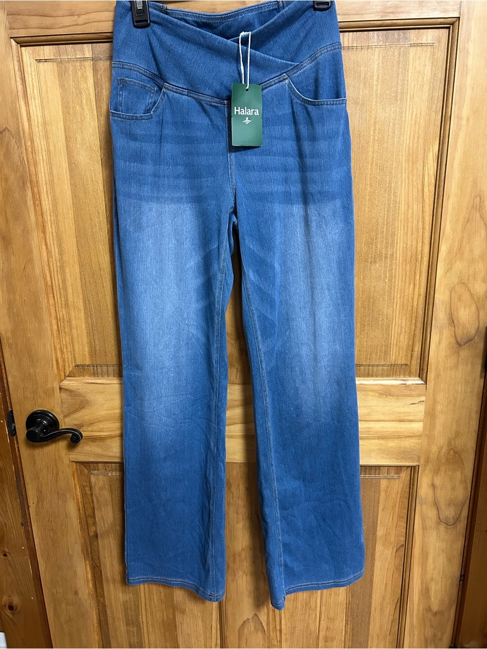 HALARA Blue Wide-Leg Pull-On Jeans